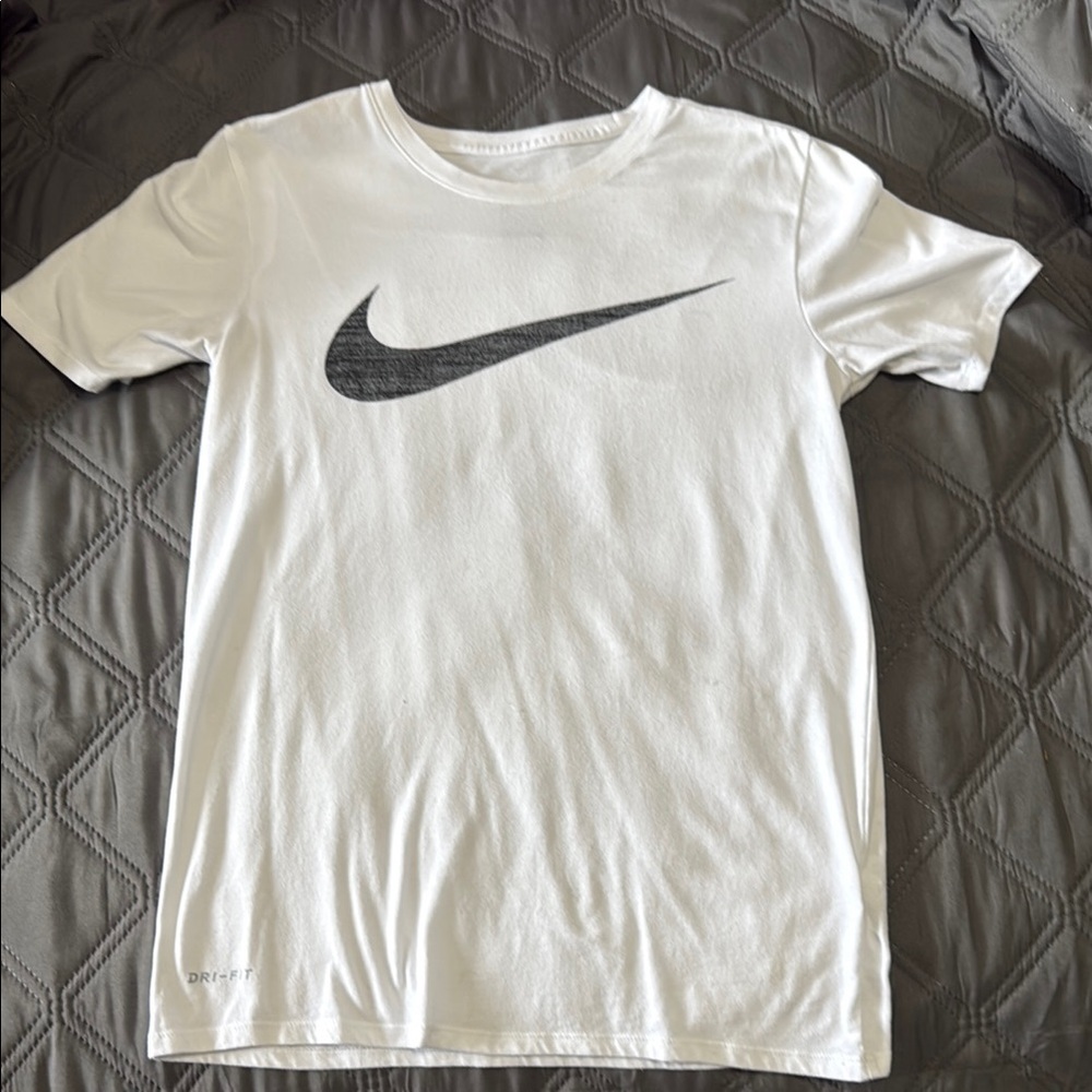 Nike White Tee with Black Swoosh